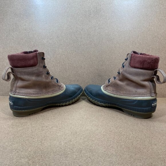 Sorel Mens Cheynne Waterproof Leather Duck Boots Size 10 Brown & Black Outdoor - Picture 5 of 8